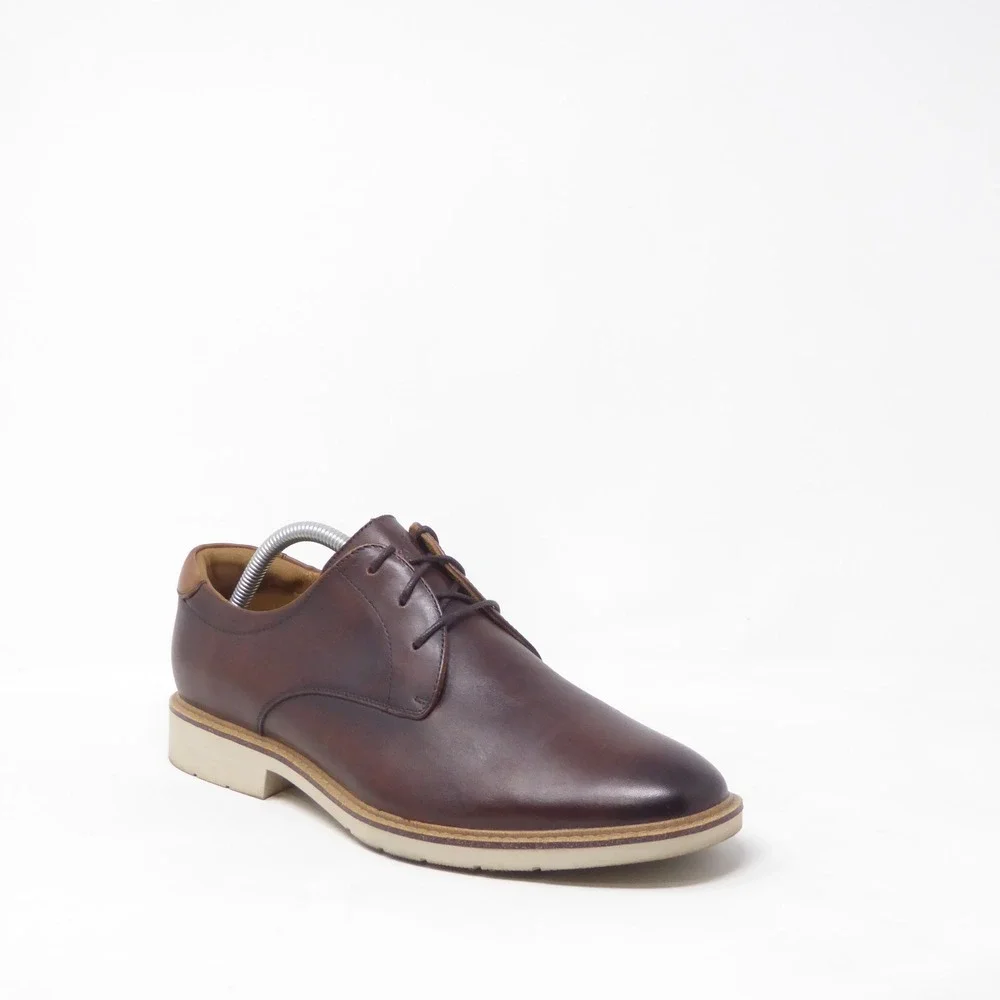 Florsheim Mens Highpoint Plain Toe Oxford Shoes Brown Leather 11784-200 9.5M